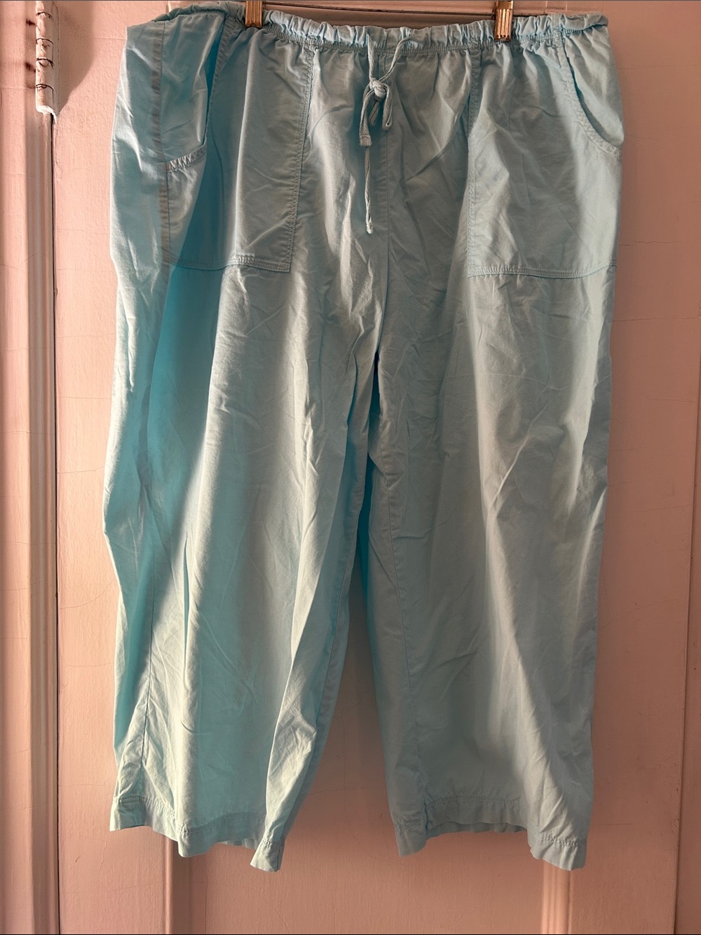 Fresh produce aqua cotton crop pants